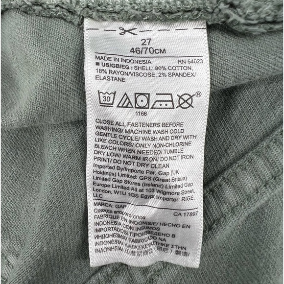 GAP Denim Sage Green Frayed Hem Jean Mini Skirt Size 27 Women’s - Picture 7 of 7